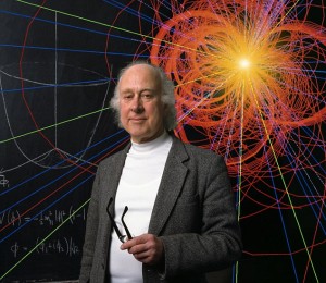 Prof. Peter Higgs with Event Simulation, Edinburgh, Scotland, Britain - 1988